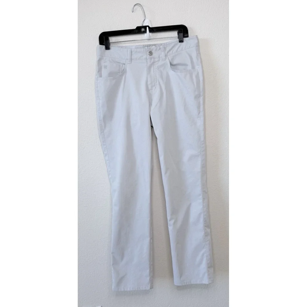 Peter Millar Men's 32x30 5 Pocket Performance Pants Gray Stretch Casual Golf